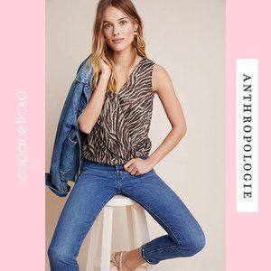 NWT Anthropologie Kasi Shimmer Tiger Stripe Top SM